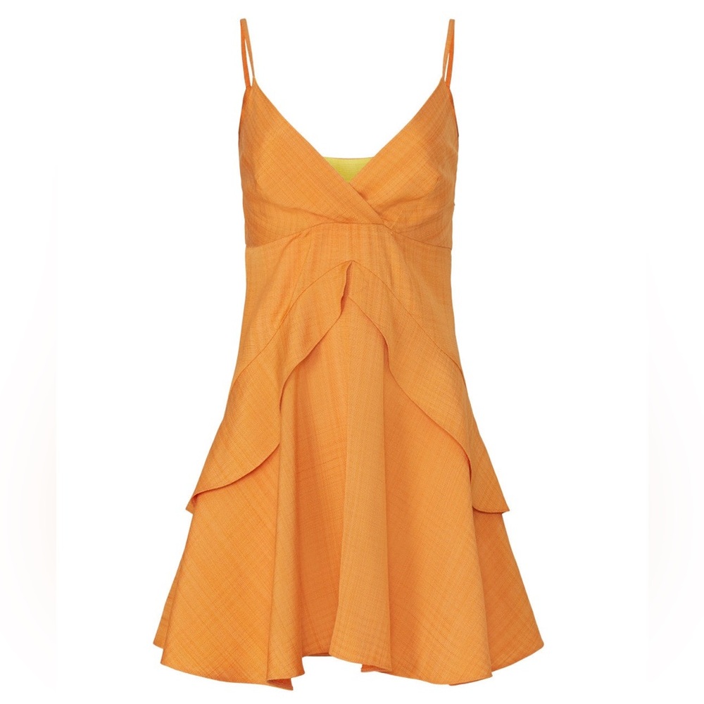 Sandro Gisele Dress Boho Orange Tiered Mini